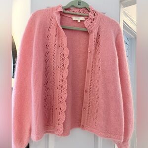 Sezane Angie Pink Cozy Cardigan